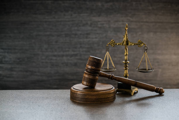 istock Law and Justice Concept Image, Grey stone background 1140521863