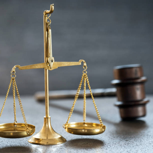 istock Law and Justice Concept Image, Grey stone background 1140523016