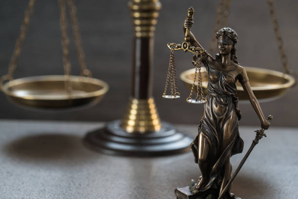 istock Law and Justice Concept Image, Grey stone background 1140524502