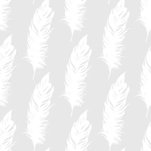 Vector illustration of Feather seamless pattern.