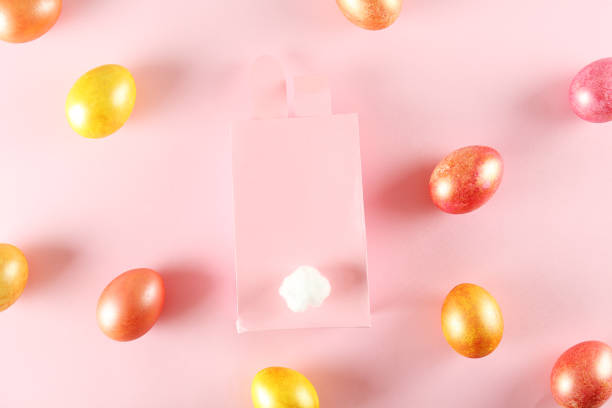 istock Easter themed background with symbolic holiday accessories. 1140534196