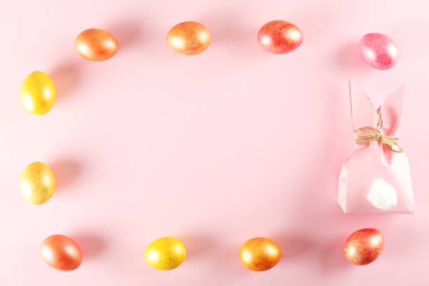 istock Easter themed background with symbolic holiday accessories. 1140534287