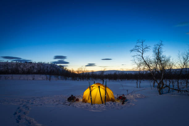 istock Campsite in the snow 1140534528