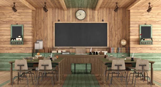 istock Wooden classroom in retro style 1140542209