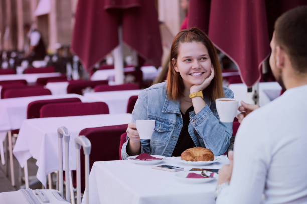 istock Young couple in cafe 1140543965
