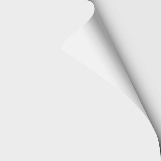 istock Sheet of white paper with curled upper right corner and soft shadow. Vector template paper design. 1140546332