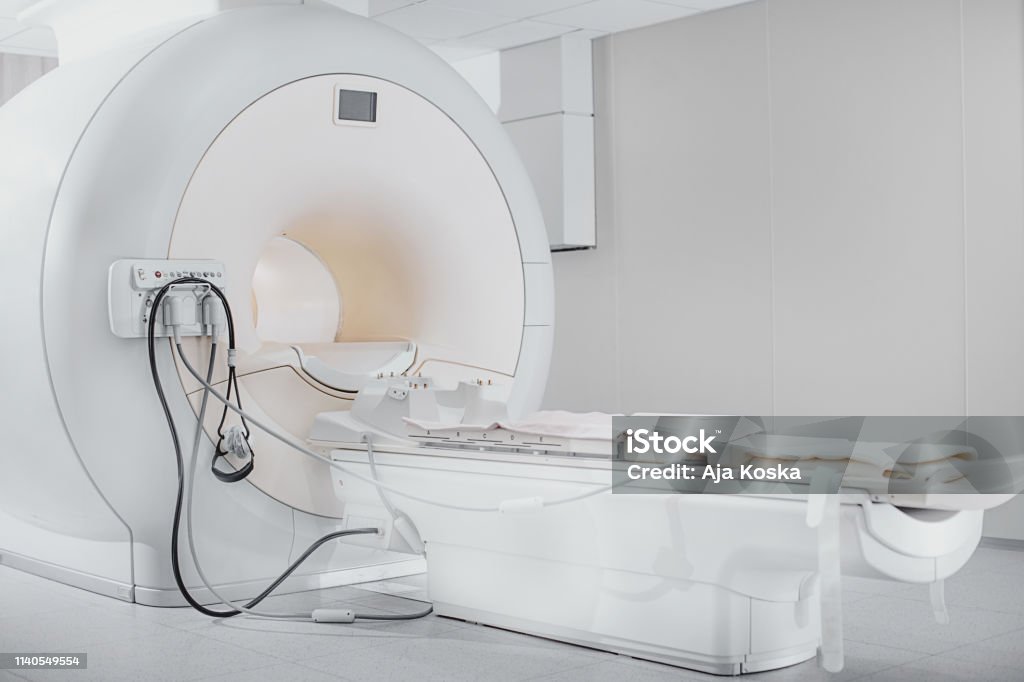 MRI scanner. MRI scanner machine. MRI Scanner Stock Photo