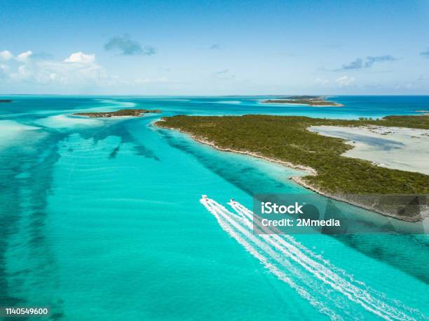 Drone Bird View Of Exuma In The Bahamas Summer Vaction Stock Photo - Download Image Now