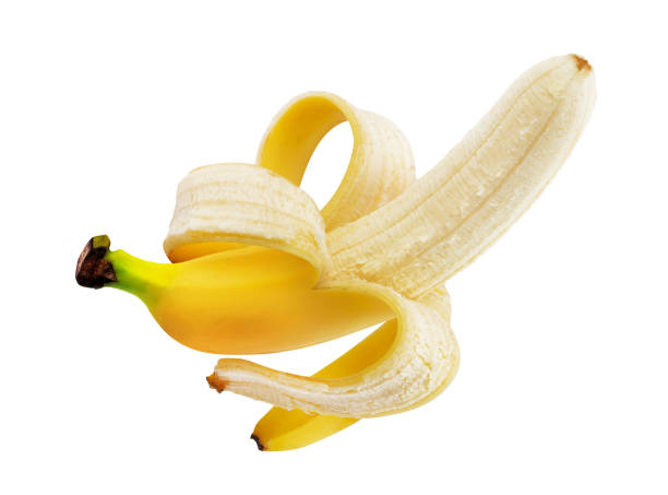 istock Peeled banana isolated on white background with clipping path 1140551540