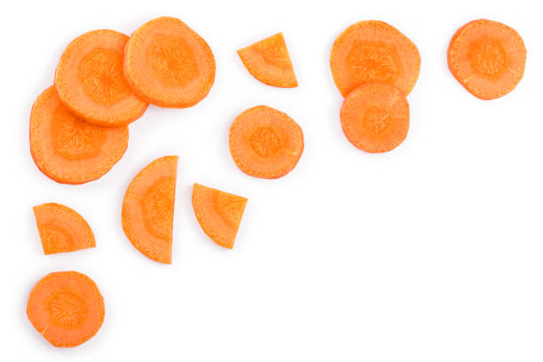 istock Carrot slice isolated on white background with copy space for your text. Top view. Flat lay 1140553773