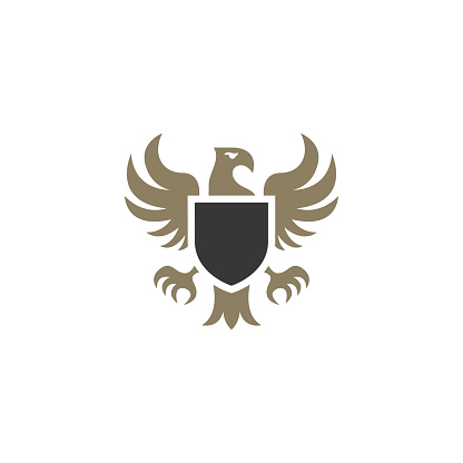 Heraldic eagle emblem template. Vector illustration