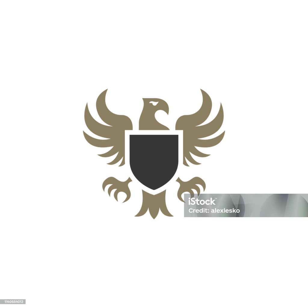 Heraldic eagle emblem template. Vector illustration Eagle - Bird stock vector