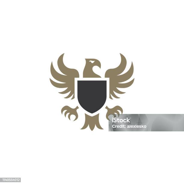 Heraldic Eagle Emblem Template Vector Illustration Stock Illustration - Download Image Now