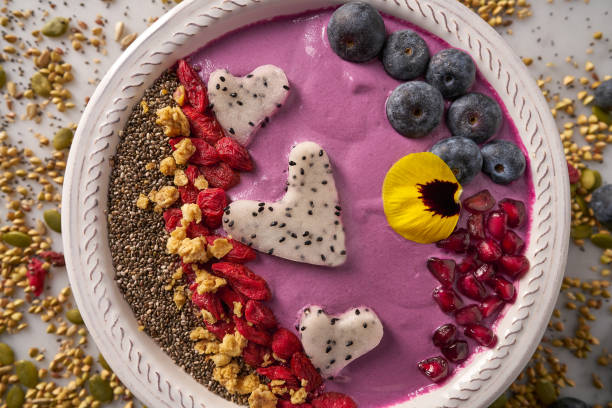 istock Acai bowl smoothie pitaya hearts blueberry goji 1140555513