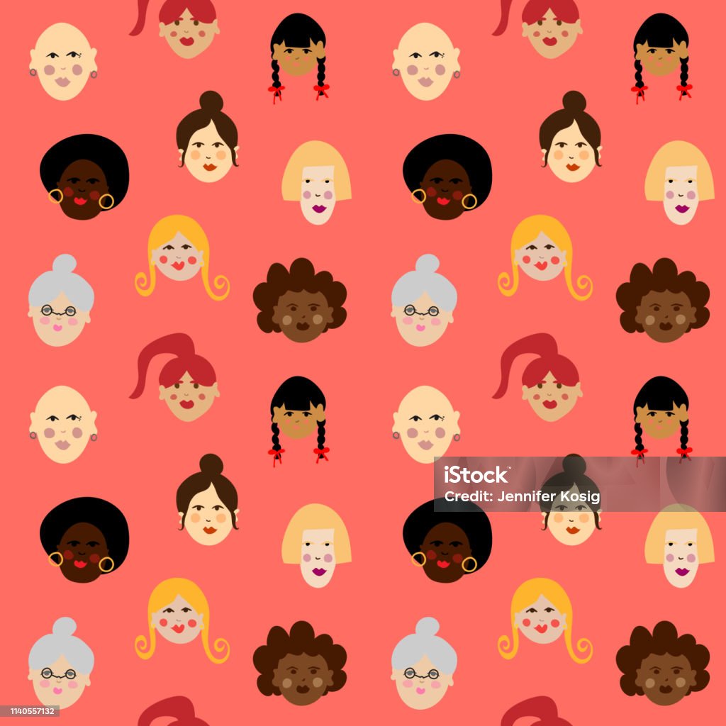 Seamless women diversity pattern Seamless women diversity pattern. Perfectly usable for all women related projects. Women stock vector