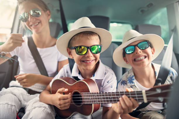 Kids enjoying road trip