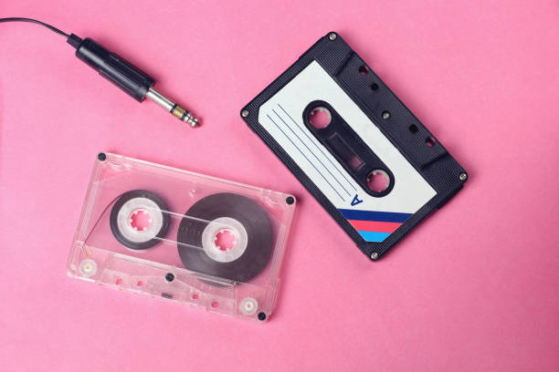 istock group of two audio retro cassette tape 80s style on pink background 1140560310