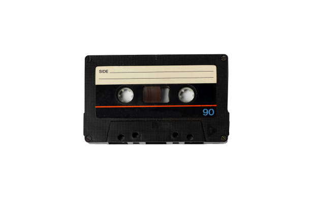 istock Audio retro vintage cassette tape isolated on white 80s style 1140561270