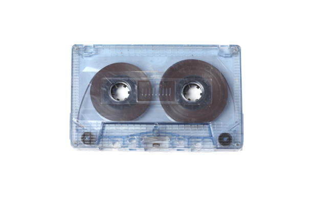 istock Audio retro vintage cassette tape isolated on white 80s style 1140561276