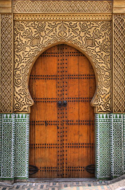 Collage of 12 colorful doors in Morocco with a lot of details and a nice patina.