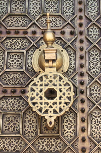 istock Typical arab style doorknob in a wood door 1140561716