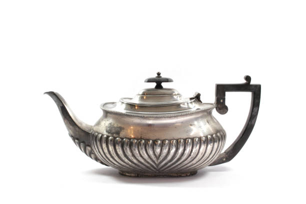 istock Metal Ornate Tea Pot on White Background 1140564716