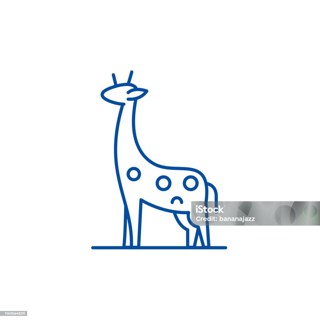 Vetores de Conceito Da Linha Do Giraffe Ícone Símbolo Liso Do Vetor Do