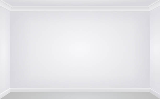 Wall in a white empty room Wall in a white empty room. Vector. Template blank interior design. ceiling illustrations stock illustrations