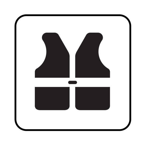 символ спасательных жилетов - life jacket safety isolated sea stock illustrations