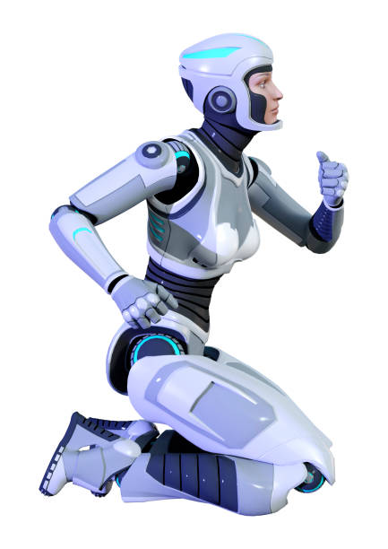 istock 3D illustration female robot on white 1140566314