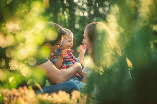 Happy family in the park