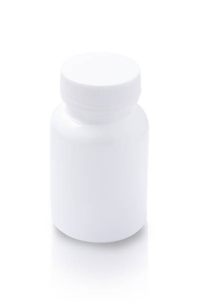 istock Medical drug plastic bottle isolated on white background 1140567354