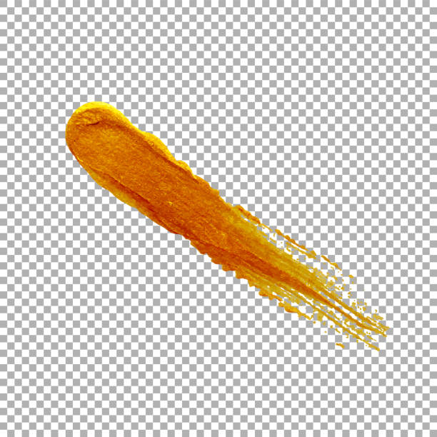 Realistic gold glitter paint brush. Hand drawing vector illustration. Realistic gold glitter brush. Finger painting. Hand drawing vector illustration. finger painting stock illustrations