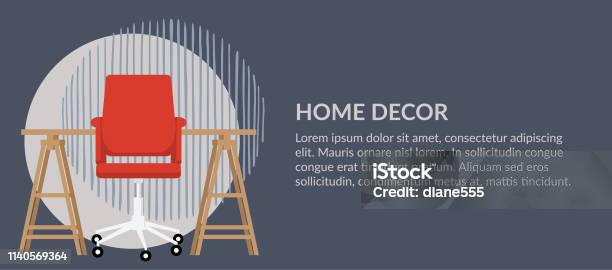Home Decor Furniture Banner Stock Illustration - Download Image Now - Advertisement, Art, Banner - Sign