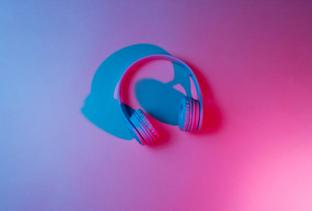 istock Retro wave, neon light, ultraviolet. Top view, minimalism 1140569533