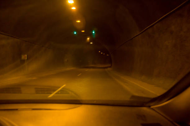 Driving through a tunnel