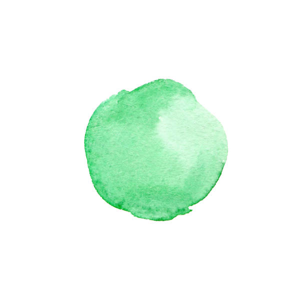 istock Abstract Watercolor green hand painted circle. Beautiful  element for design. Color background 1140572442