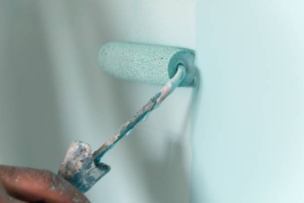 Hand painting wall with roll