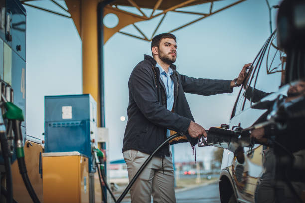 istock Man at the gas station 1140587866