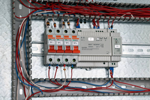 istock Circuit breakers, power supply with adjustment in the electrical Cabinet. 1140589015