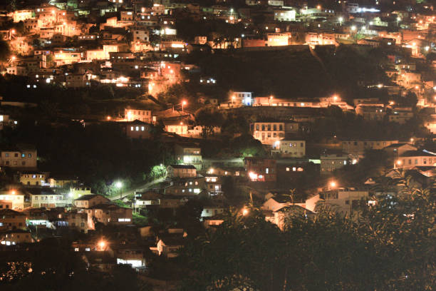 istock Night scene of a luminous town 1140589666