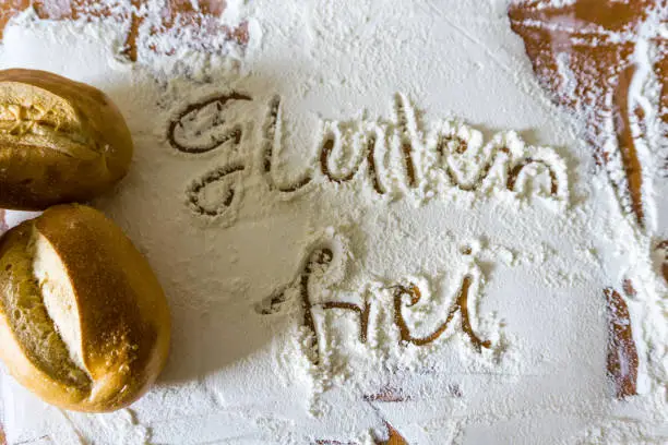 gluten-free written in flour