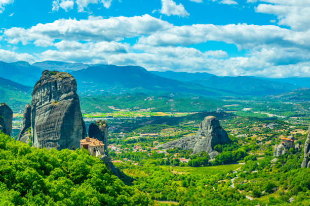 Monasteries of Roussanou and Saint Nicholas Anapavsa at Meteora, Greece Monasteries of Roussanou and Saint Nicholas Anapavsa at Meteora, Greece 2590 stock pictures, royalty-free photos & images