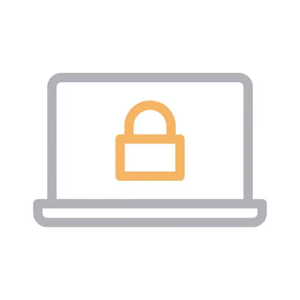 Vector illustration of laptop lock