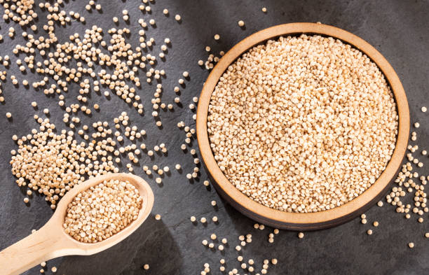 istock White Quinoa Seeds - Chenopodium quinoa. 1140592478