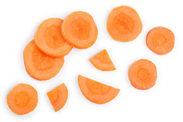 istock Carrot slice isolated on white background. Top view. Flat lay 1140596971