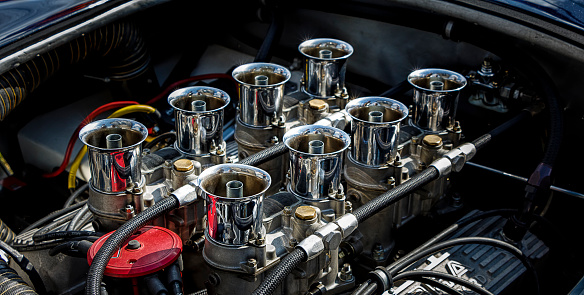 Close up of a V8 Cobra Engine