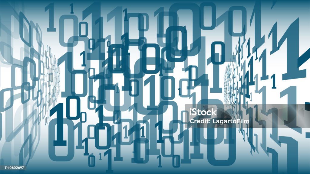 Cyber Security Big Data Vector Binary Code Algorithm Stock Illustration ...