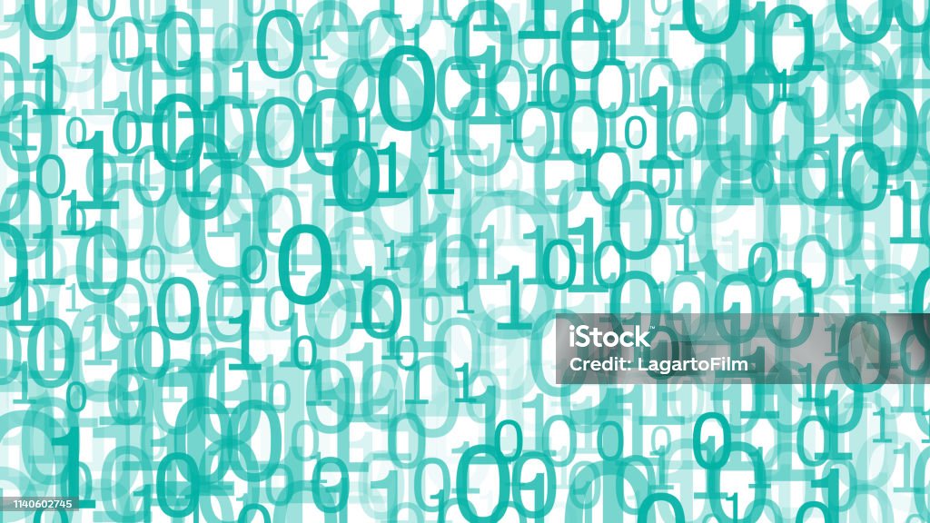 Ilustración de Cyberspace Vector Mint Green Computer Cloud Numbers y ...