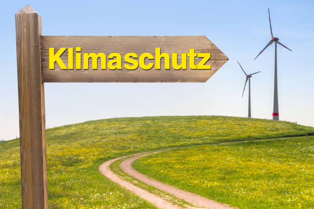 Climate Protection Concept in German stock photo